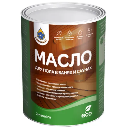Масло Семь Масел для пола в банях и саунах (0,9л)