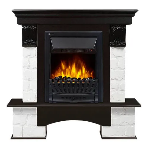 Портал Electrolux Forte Classic (под очаг EFP/P-1020LS) камень белый, темный дуб